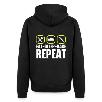 Baking Bakery Baker - Unisex Premium Organic Zip Hoodie - black - Back - Nico (187cm)