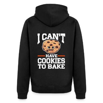 Baking Bakery Baker - Unisex Premium Bio Zip Hoodie - Schwarz - Hinten - Nico (187cm)