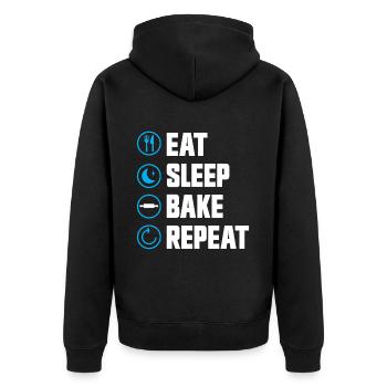 Baking Bakery Baker - Unisex Premium Organic Zip Hoodie - black - Back - Nico (187cm)