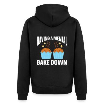 Baking Bakery Baker - Unisex Premium Organic Zip Hoodie - black - Back - Nico (187cm)