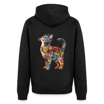 Amerikanisch Kurzhaar - Unisex Premium Bio Zip Hoodie - Schwarz - Hinten - Nico (187cm)