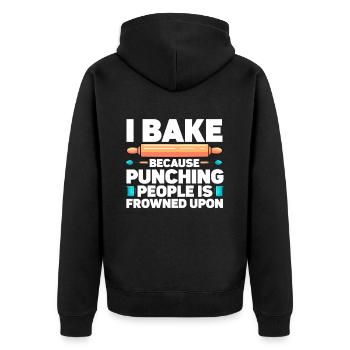 Baking Bakery Baker - Unisex Premium Organic Zip Hoodie - black - Back - Nico (187cm)