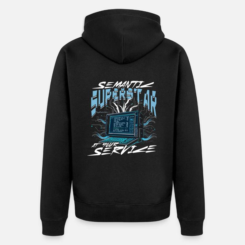Linguiste informaticien - Veste à capuche bio Premium Unisexe - noir