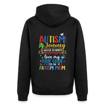 Autismus Awareness Day Autist Geschenk - Unisex Premium Bio Zip Hoodie - Schwarz - Hinten - Nico (187cm)