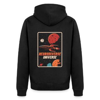 Autismus Awareness Day Autist Geschenk - Unisex Premium Bio Zip Hoodie - Schwarz - Hinten - Nico (187cm)