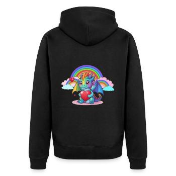 Arc-en-ciel Dragon Dragon Enfants Enfant Bébé - Veste à capuche bio Premium Unisexe - noir - Dos - Nico (187cm)