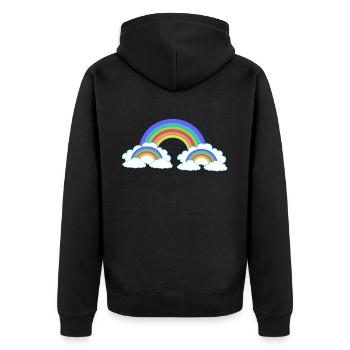 Rainbow Colorful Colorful Heavenly Kids - Unisex Premium Organic Zip Hoodie - black - Back - Nico (187cm)