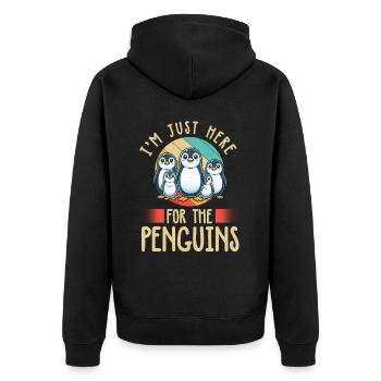 Pingouins Oiseau Amoureux des Pingouins Passionné - Veste à capuche bio Premium Unisexe - noir - Dos - Nico (187cm)