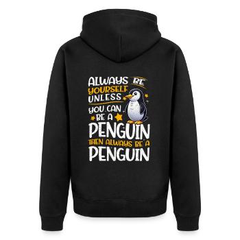Pingouins Oiseau Amoureux des Pingouins Passionné - Veste à capuche bio Premium Unisexe - noir - Dos - Nico (187cm)