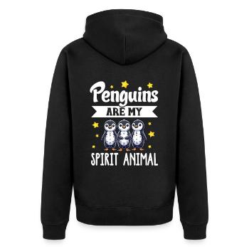 Pingouins Oiseau Amoureux des Pingouins Passionné - Veste à capuche bio Premium Unisexe - noir - Dos - Nico (187cm)