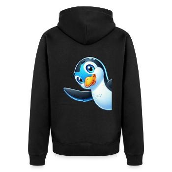 Pingouins Oiseau Amoureux des Pingouins Passionné - Veste à capuche bio Premium Unisexe - noir - Dos - Nico (187cm)