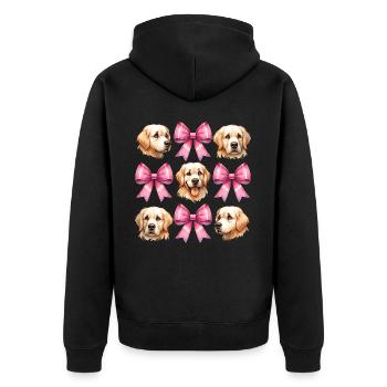 Coquette Bow Golden Retriever Chien Maman Rose - Veste à capuche bio Premium Unisexe - noir - Dos - Nico (187cm)