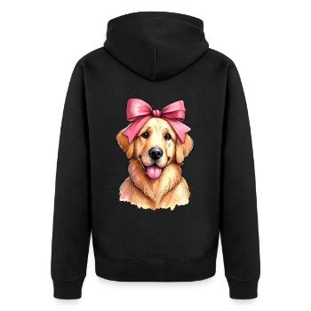 Coquette Bow Golden Retriever Chien Maman Rose - Veste à capuche bio Premium Unisexe - noir - Dos - Nico (187cm)