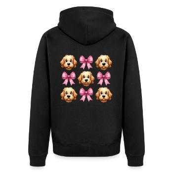 Coquette Bow Golden Doodle Chien Goldendoodle - Veste à capuche bio Premium Unisexe - noir - Dos - Nico (187cm)