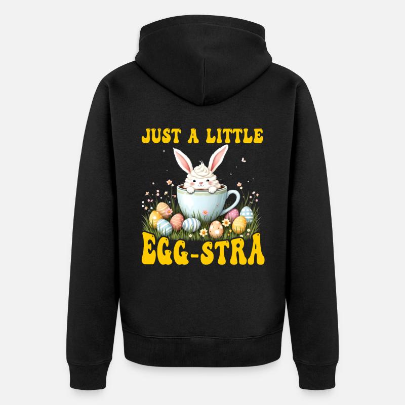 Nur ein bisschen Egg-stra - Unisex Premium Bio Zip Hoodie - Schwarz