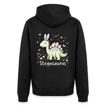 Stegosaurus - Unisex Premium Organic Zip Hoodie - black - Back - Nico (187cm)
