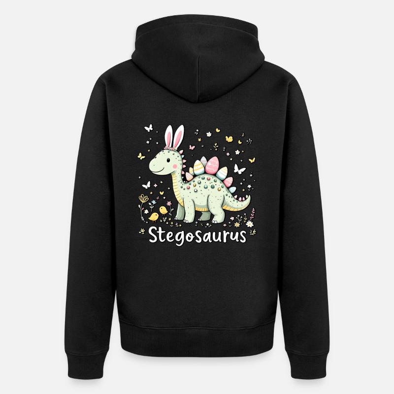 Stegosaurus - Unisex Premium Organic Zip Hoodie - black