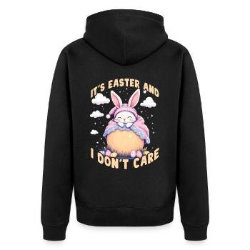 It's Easter and I don't care - Unisex Premium Organic Zip Hoodie - black - Back - Nico (187cm)