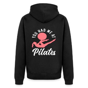 Pilates Tu m’as eu chez Pilates Style - Veste à capuche bio Premium Unisexe - noir - Dos - Nico (187cm)