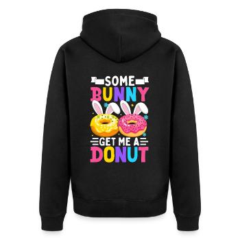 Un lapin m’apporte un beignet - Veste à capuche bio Premium Unisexe - noir - Dos - Nico (187cm)