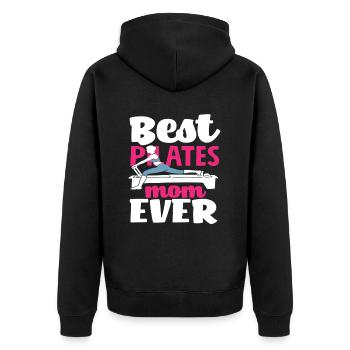 Pilates Best Pilates Mom Ever - Unisex Premium Organic Zip Hoodie - black - Back - Nico (187cm)