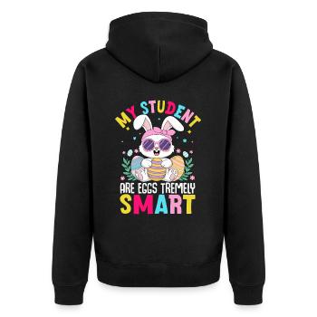 Mes élèves sont des œufs extrêmement intelligents - Veste à capuche bio Premium Unisexe - noir - Dos - Nico (187cm)