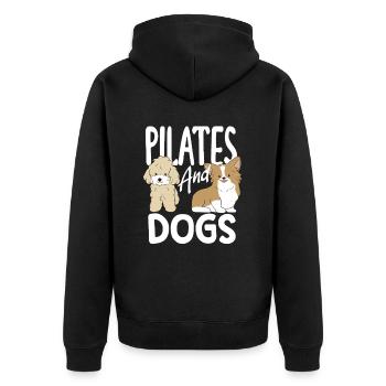 Pilates et chiens pour les amoureux des animaux - Veste à capuche bio Premium Unisexe - noir - Dos - Nico (187cm)