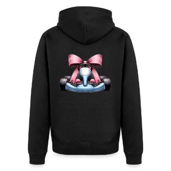 Coquette Bow Go Kart Racer Kart Fête des Mères Rose - Veste à capuche bio Premium Unisexe - noir - Dos - Nico (187cm)