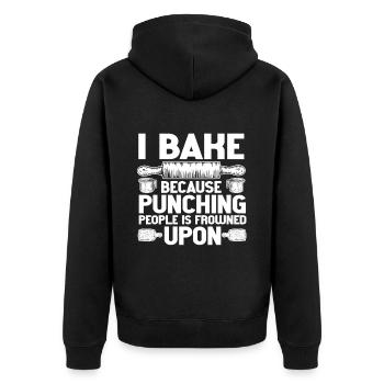Wine Tasting Funny Wine Lover - Unisex Premium Bio Zip Hoodie - Schwarz - Hinten - Nico (187cm)
