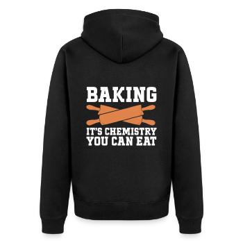 Baking Bakery Baker - Unisex Premium Bio Zip Hoodie - Schwarz - Hinten - Nico (187cm)
