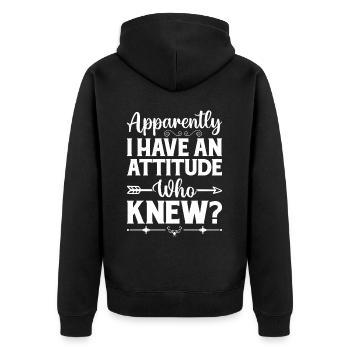 Schottisches Hochlandrind für Landwirte - Unisex Premium Bio Zip Hoodie - Schwarz - Hinten - Nico (187cm)