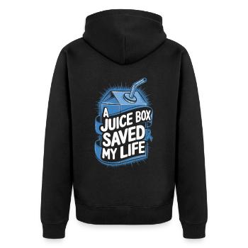 Getränk Flasche Rettet mein Leben - Unisex Premium Bio Zip Hoodie - Schwarz - Hinten - Nico (187cm)