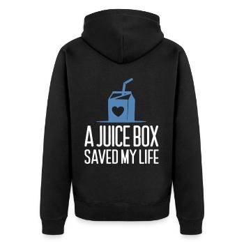 Getränk Flasche Rettet mein Leben - Unisex Premium Bio Zip Hoodie - Schwarz - Hinten - Nico (187cm)