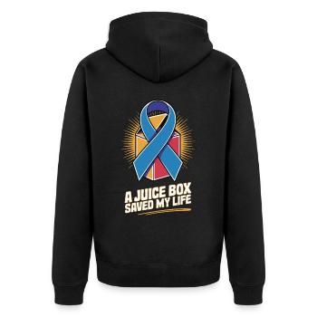 Getränk Flasche Rettet mein Leben - Unisex Premium Bio Zip Hoodie - Schwarz - Hinten - Nico (187cm)