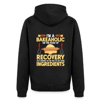 Baking Bakery Baker - Unisex Premium Organic Zip Hoodie - black - Back - Nico (187cm)
