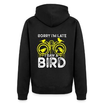 Bird Watching Cute Bird Lover - Unisex Premium Organic Zip Hoodie - black - Back - Nico (187cm)