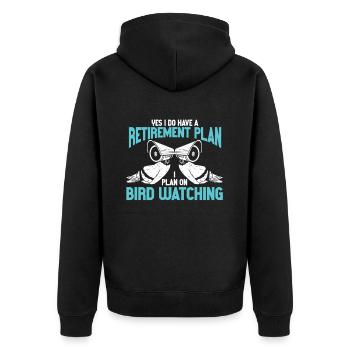 Bird Watching Cute Bird Lover - Unisex Premium Organic Zip Hoodie - black - Back - Nico (187cm)
