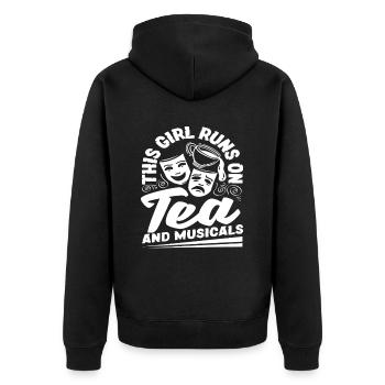Diese Mädchen Lieben Tee Und Musicals - Unisex Premium Bio Zip Hoodie - Schwarz - Hinten - Nico (187cm)