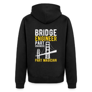 Bridge Engineer Bridge Construction - Unisex Premium Organic Zip Hoodie - black - Back - Nico (187cm)