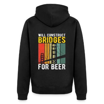 Ingénieur des ponts Construction de ponts - Veste à capuche bio Premium Unisexe - noir - Dos - Nico (187cm)