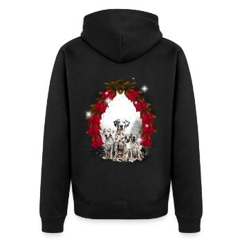 Hund Hunde Kinder Kind - Unisex Premium Bio Zip Hoodie - Schwarz - Hinten - Nico (187cm)