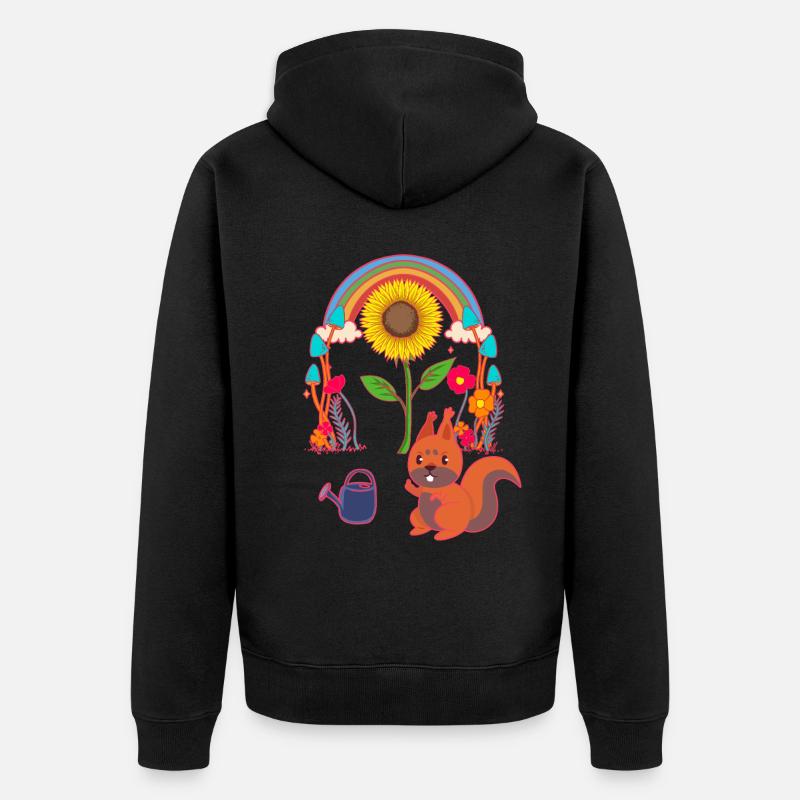 Eichhörnchen Kind Kinder - Unisex Premium Bio Zip Hoodie - Schwarz