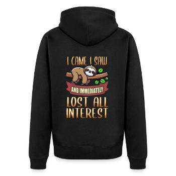 Sloths, Animal Lover, Sloth Lover, Lazy Sloth - Unisex Premium Organic Zip Hoodie - black - Back - Nico (187cm)