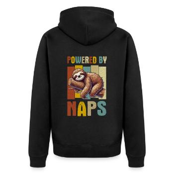 Sloths, Animal Lover, Sloth Lover, Lazy Sloth - Unisex Premium Organic Zip Hoodie - black - Back - Nico (187cm)