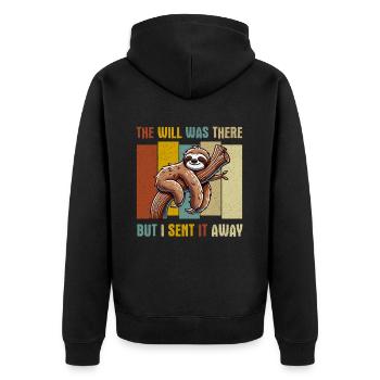 Sloths, Animal Lover, Sloth Lover, Lazy Sloth - Unisex Premium Organic Zip Hoodie - black - Back - Nico (187cm)