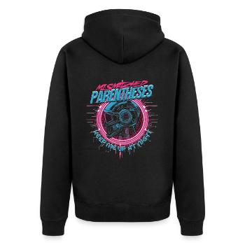 Computational Linguist Mismatched Parentheses - Unisex Premium Organic Zip Hoodie - black - Back - Nico (187cm)