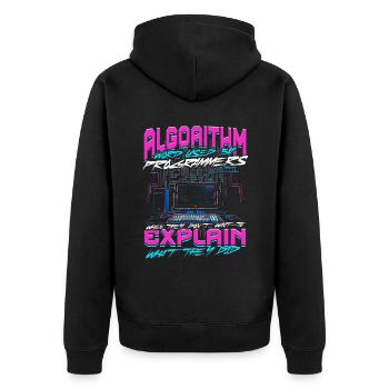 Theoretical Computer Scientist - Unisex Premium Organic Zip Hoodie - black - Back - Nico (187cm)