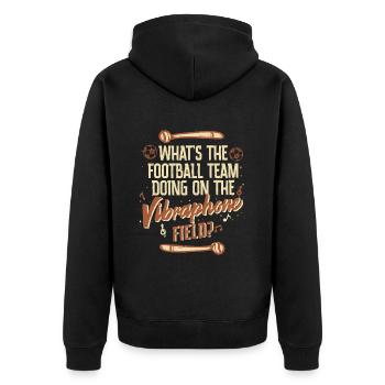 Vibraphon Marimba - Unisex Premium Bio Zip Hoodie - Schwarz - Hinten - Nico (187cm)