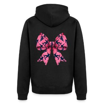 Coquette Bogen Snowboarding Mütter Tag Snowboarder - Unisex Premium Bio Zip Hoodie - Schwarz - Hinten - Nico (187cm)