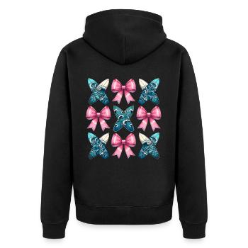 Coquette Bogen Surfen Mütter Tag Surfboarder - Unisex Premium Bio Zip Hoodie - Schwarz - Hinten - Nico (187cm)
